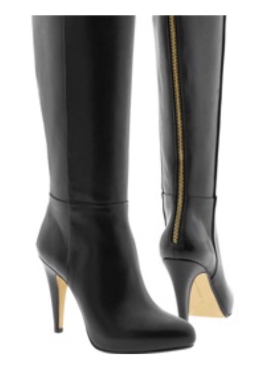 Banana Republic Shoes - Banana Republic "Dayna" Black Knee-High Stiletto Boots with Gold Back Zip 8.5
